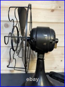 Antique Westinghouse Whirlwind Desk Fan Black Model 253468 Working 4 Blade 8
