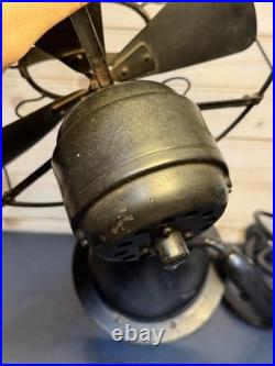 Antique Westinghouse Whirlwind Desk Fan Black Model 253468 Working 4 Blade 8
