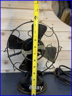 Antique Westinghouse Whirlwind Desk Fan Black Model 253468 Working 4 Blade 8