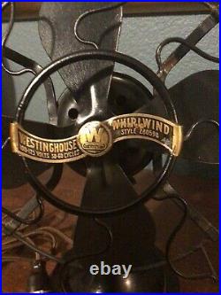 Antique Westinghouse Whirlwind Electric Fan #280598 Quiet Smooth Beautiful