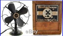 Antique Westinghouseb 12 Oscillating Fan Style No. 315745 With Box RARE
