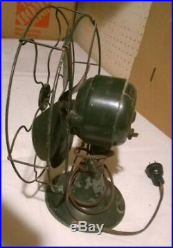 Antique Working General Electric Whiz Desk Fan With Painted Steel Blades & Cage