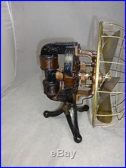Antique edison fan nice original finish brass 6 blade model ca 1896