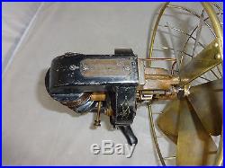 Antique edison fan nice original finish brass 6 blade model ca 1896