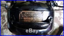 Antique emerson 3 speed oscillating 12 brass blade fan # 29646