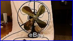 Antique ge 16 brass blade 3 speed oscillating fan AOU AC1 CAT 75425