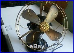 Antique ge electric fan brass cage brass blades