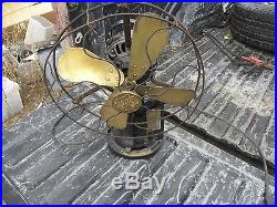 Antique ge fan coin operated brass blade prepayment fan motor