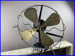 Antique heavy fan old electric table fan brass blades country decoration