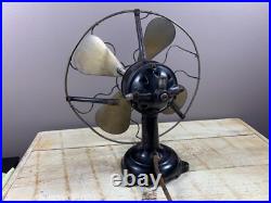 Antique heavy fan old electric table fan brass blades country decoration
