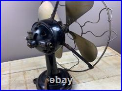 Antique heavy fan old electric table fan brass blades country decoration