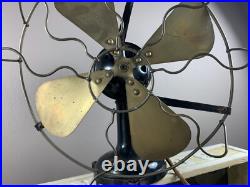 Antique heavy fan old electric table fan brass blades country decoration