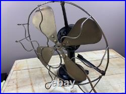 Antique heavy fan old electric table fan brass blades country decoration