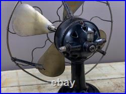 Antique heavy fan old electric table fan brass blades country decoration