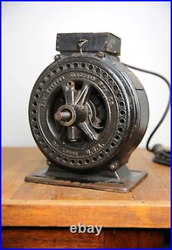 Antique pancake utility motor Emerson for brass blade fan vintage industrial