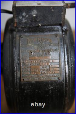 Antique pancake utility motor Emerson for brass blade fan vintage industrial