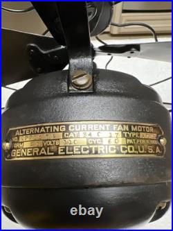 Antique three speed General Electric 12 inch alternating current fan cat 34017