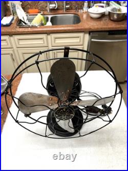 Antique three speed General Electric 12 inch alternating current fan cat 34017