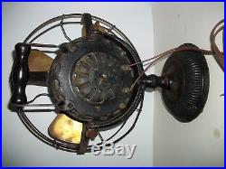 Antique-vintage Ge 1902 Pancake-motor-7 3/4 Tag-5 Speed-brass Blade-ribbed Base