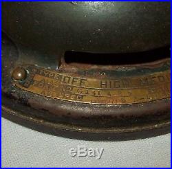 Antique vtg ca 1900s General Electric 12 Brass Blade Fan Type AUU 34017 Works