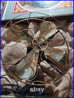 Antique westinghouse brass blade & cage 16 inch fan, works
