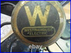 Antique westinghouse fan 1920 315745A Oscillating Brass blade 12 3 sp cast iron