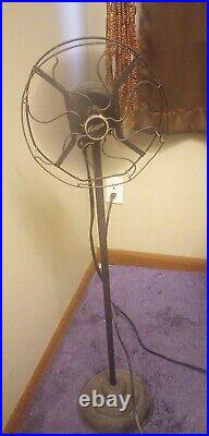 Art Deco 3' Floor Standing Cast Iron Fan By Century 9in