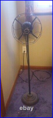 Art Deco 3' Floor Standing Cast Iron Fan By Century 9in