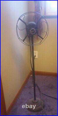 Art Deco 3' Floor Standing Cast Iron Fan By Century 9in