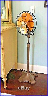 Art Deco Antique Emerson Oscillating 3 Speed Pedestal Floor Fan