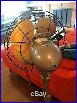 Art Deco Antique Emerson Oscillating 3 Speed Pedestal Floor Fan