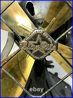 Art Deco Antique Fitzgerald Star-Rite STYLE 832SIM Brass-Blade Fan Parts/Repair