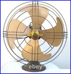 BEAUTIFUL Antique Mid Century GE Vintage Vortalex Electric Fan Runs A+. Brass