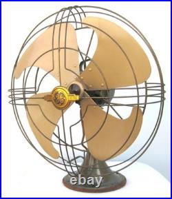 BEAUTIFUL Antique Mid Century GE Vintage Vortalex Electric Fan Runs A+. Brass