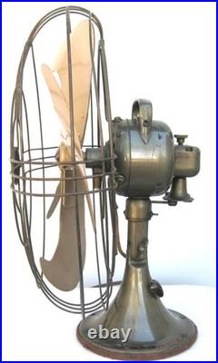BEAUTIFUL Antique Mid Century GE Vintage Vortalex Electric Fan Runs A+. Brass