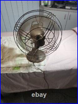 BIG Vintage GE General Electric Vortalex 18 3 Speed Metal Cage Oscillating Fan