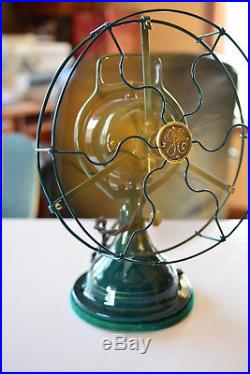 Beautiful Restored Antique 9 Inch GE Brass Electric Fan