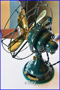 Beautiful Restored Antique 9 Inch GE Brass Electric Fan