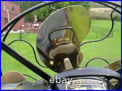Beautiful Restored Antique Emerson brass blade oscillating electric fan look