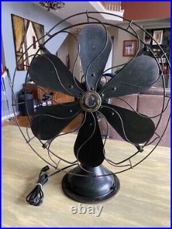Beautiful Working Vintage Antique COMMANDAIR #2407 Oscillating Fan 6 Blade WORKS