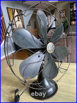 Beautiful Working Vintage Antique COMMANDAIR #2407 Oscillating Fan 6 Blade WORKS