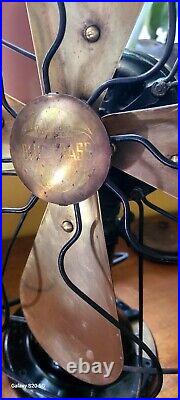 Belknap Bluegrass Brass Blade Desk Fan 16 1/2 Cage