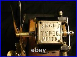 Bi-Polar Knapp Type B Motor with $120 brass blade runs excellent Rare to find