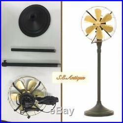 Brass electric fan antique brass fan 12 Blade Orbital Oscillating Floor Stand