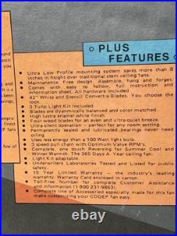 CODEP METEOR III 1980s VINTAGE CEILING FAN NEW NIB ANTIQUE BRASS STENCIL BLADE