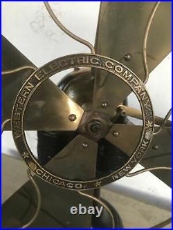 C. 1904 Antique Western Electric Bipolar Brass Blade Fan