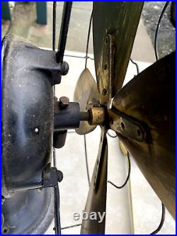 Century Fan Brass Blades Model 154 FOR PARTS OR REPAIR ONLY