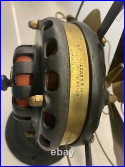 Circa 1900 General Electric Brass Blade Desk Fan Patent Date 1889 1900