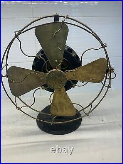 Circa 1900 General Electric Brass Blade Desk Fan Patent Date 1889 1900