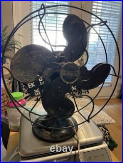 Circa 1917 4 Blade Emerson 8 Oscillating Desk Fan WORKING